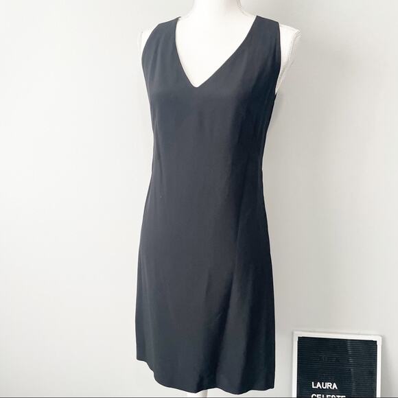 SantaCroce made in Italy black sheath dress cocktail party size 42 size 10 - Picture 7 of 9